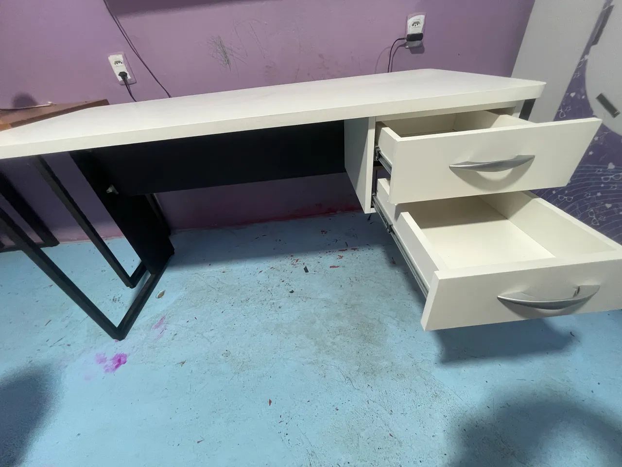 Mesa de escritório branca  - Foto 4