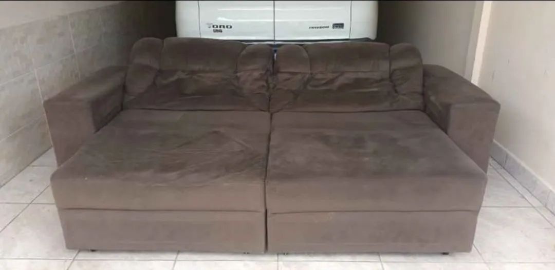 Sofá Marrom Em Ótimo Estado Ajustável!! - Foto 2