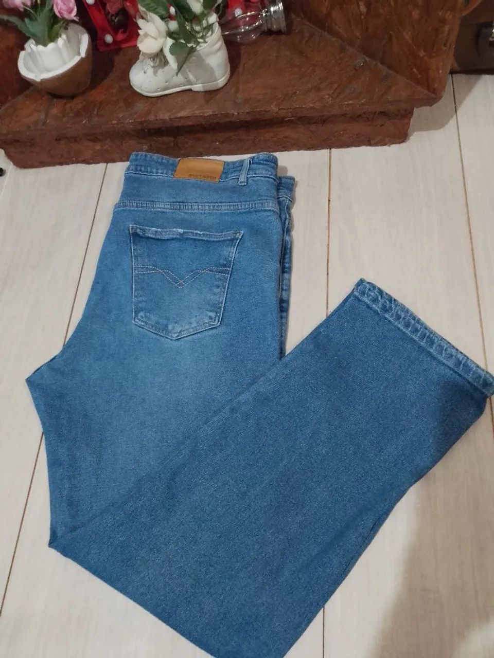 Calça jeans masculina,c/elastano n°50