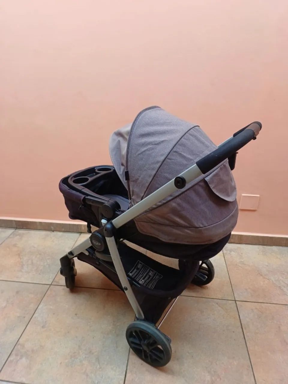 Carrinho De Bebe + Bebe Conforto - Graco - Modelo Modes - Cinza Escuro (Usado) - Foto 2