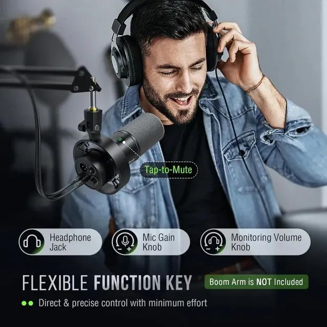 Microfone Dinâmico Fifine K688 Usb Xlr Gravação Podcast - Foto 3