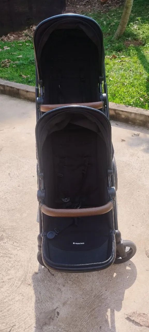 Carrinho de bebê gêmeos Kikkaboo go2 Black  - Foto 4