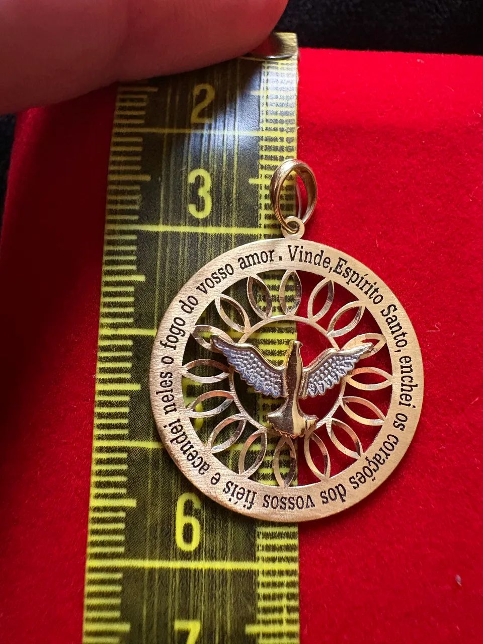 Pingente ouro 18k divino Espírito Santo grande - Foto 5
