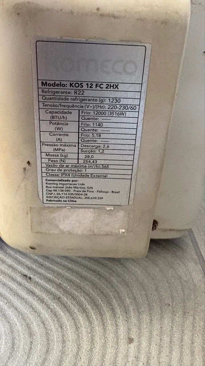 Ar-Condicionado Split Komeco 12.000 BTUs - Usado, Revisado e Funcionando Perfeitamente - Foto 3