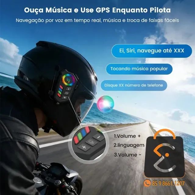 Fone Ouvido Bluetooth para Capacete Kapbom KA-B06 - Foto 3