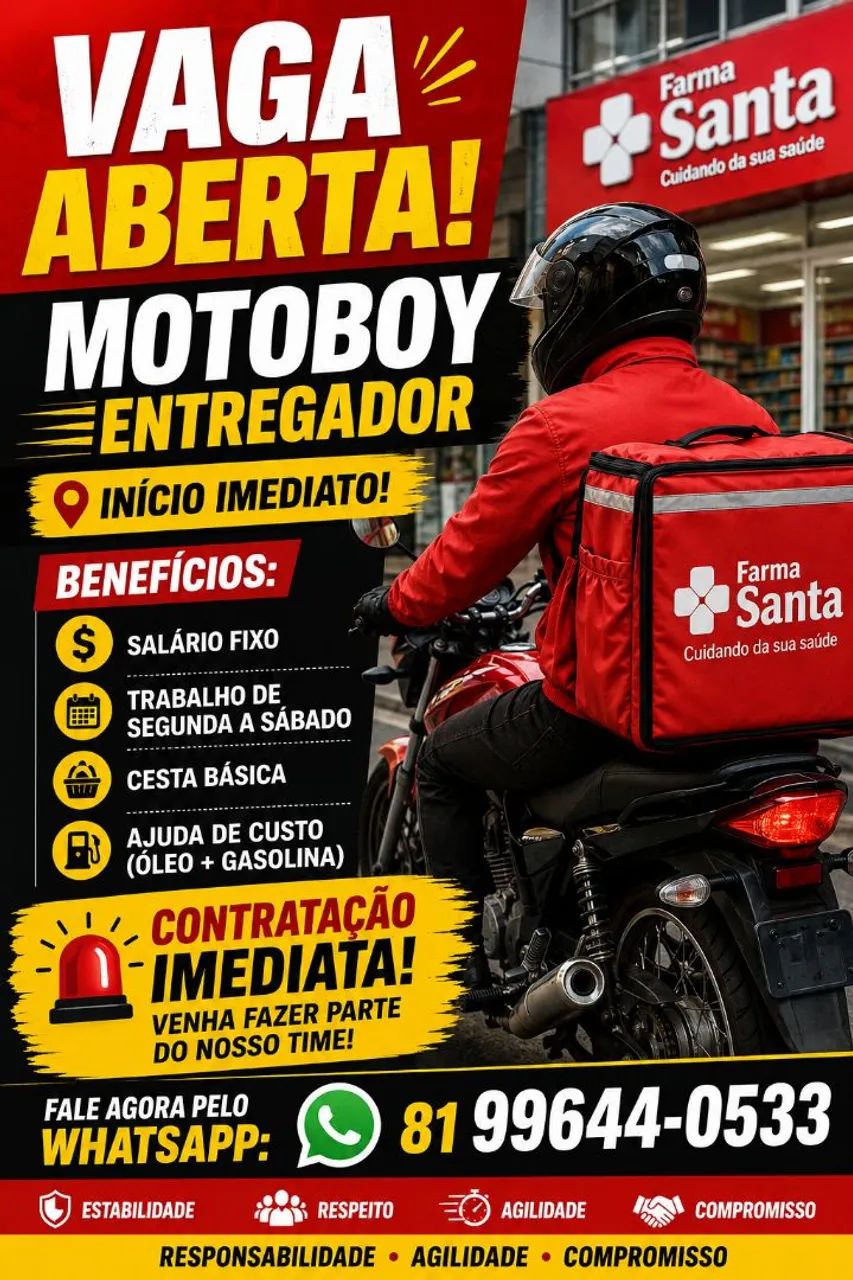 Vaga para motoboy 