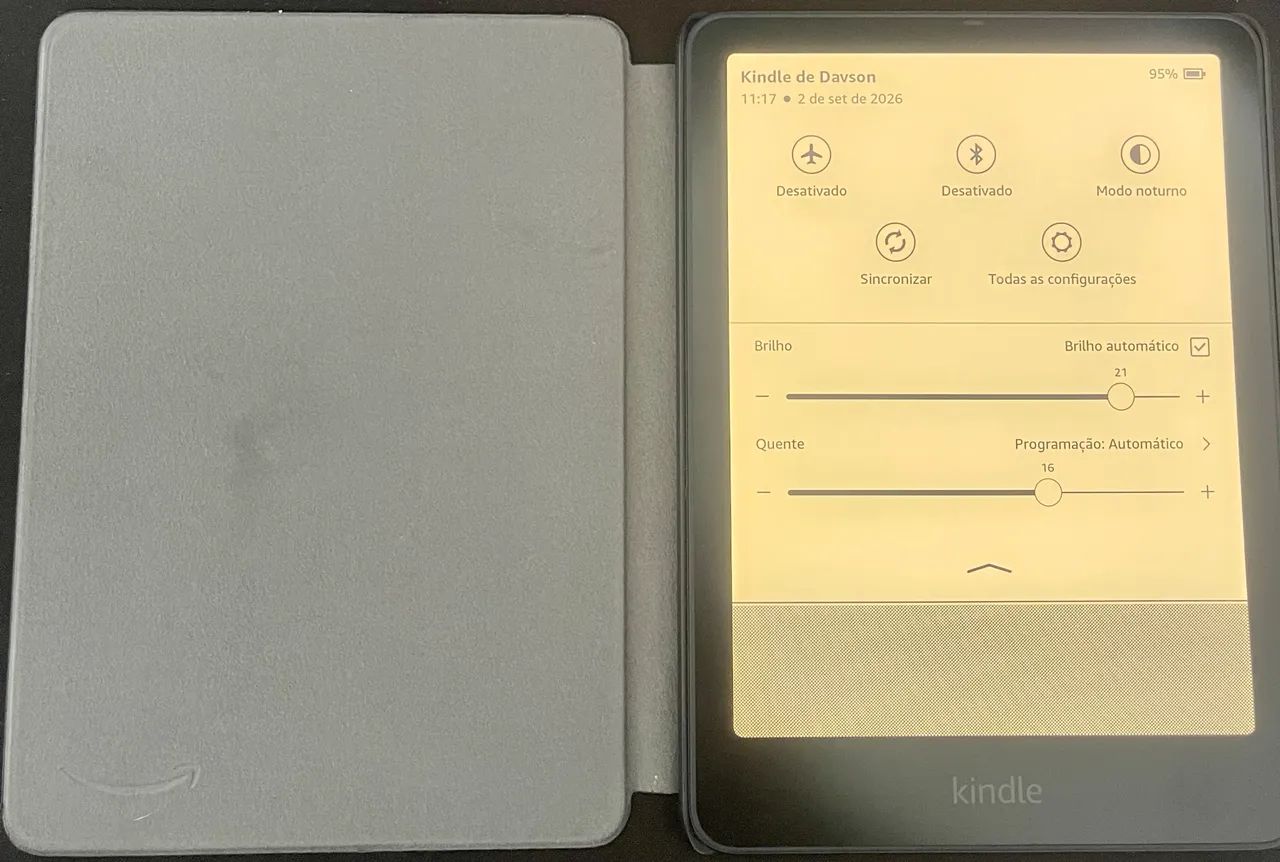 Kindle Paperwhite Signature Edition (12 geração) + capa da Amazon  - Foto 2