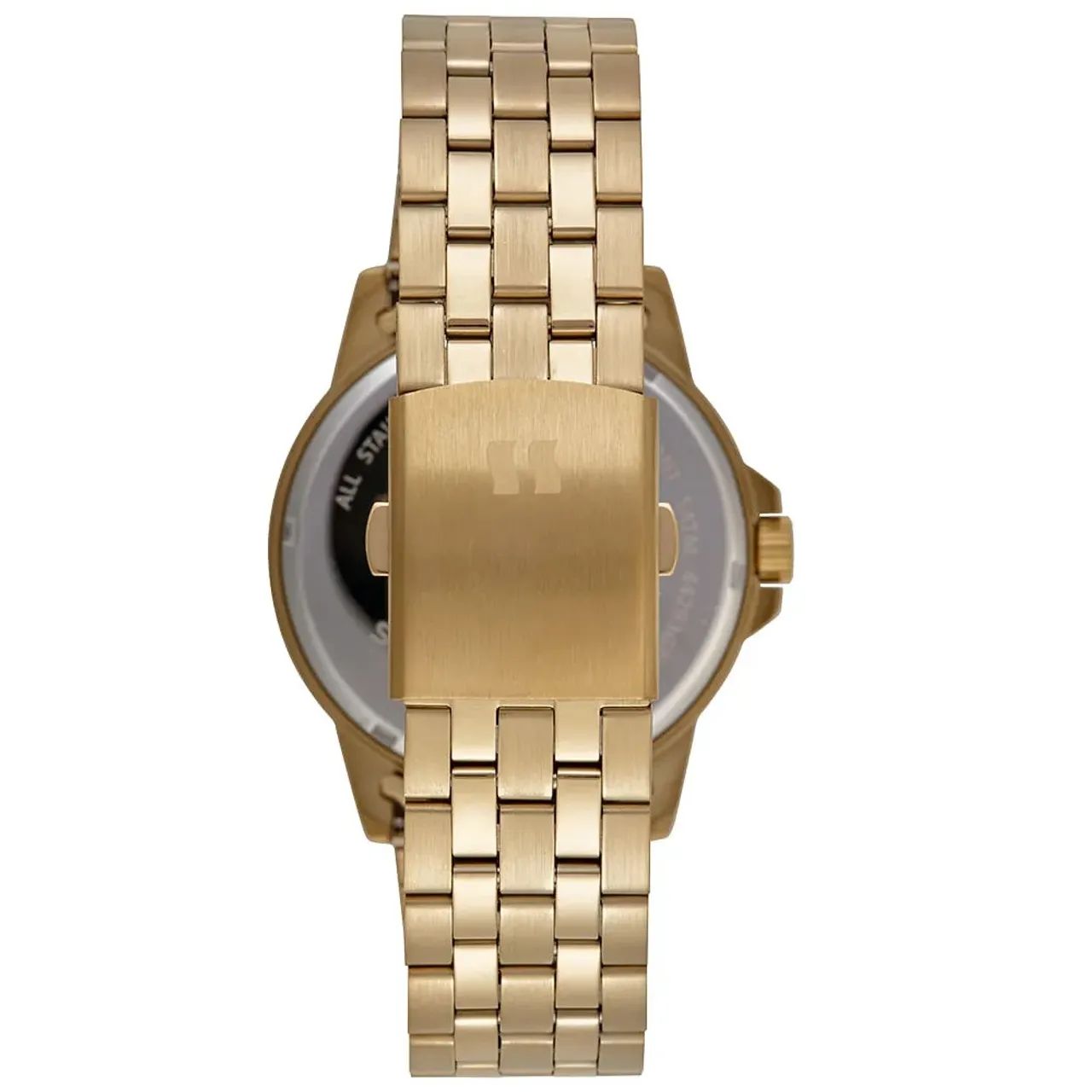 Relógio Seculus masculino dourado em aço fundo azul - Foto 2