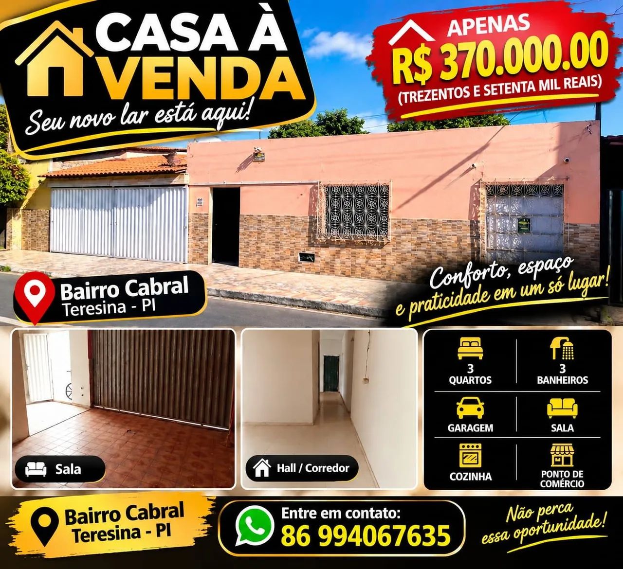 Vende casa bairro cabral