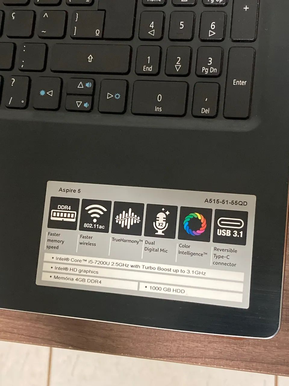 Vendo Notebook Acer Aspire 5 2018 Usado - Foto 2