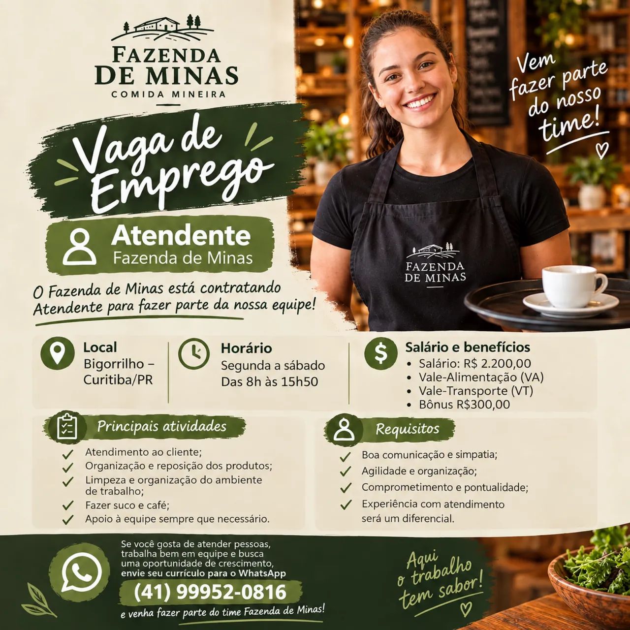 Vaga de atendente 