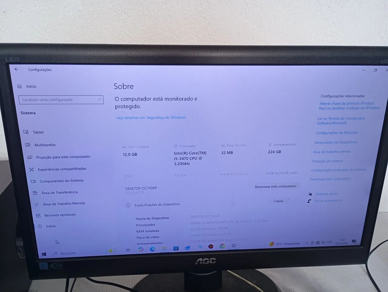 Processador: Intel,Core i5-3470 CPU,  3.20GHz (3rd Generation) - Foto 4