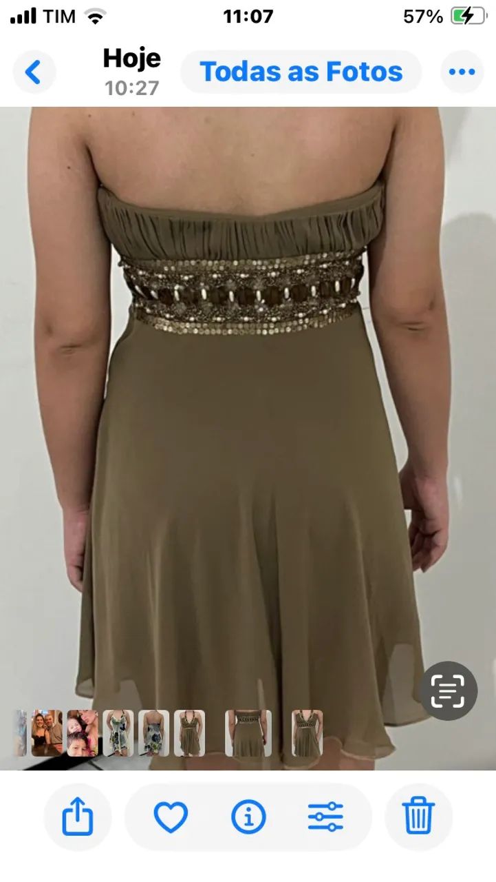 Vestido marrom de festa - Foto 4