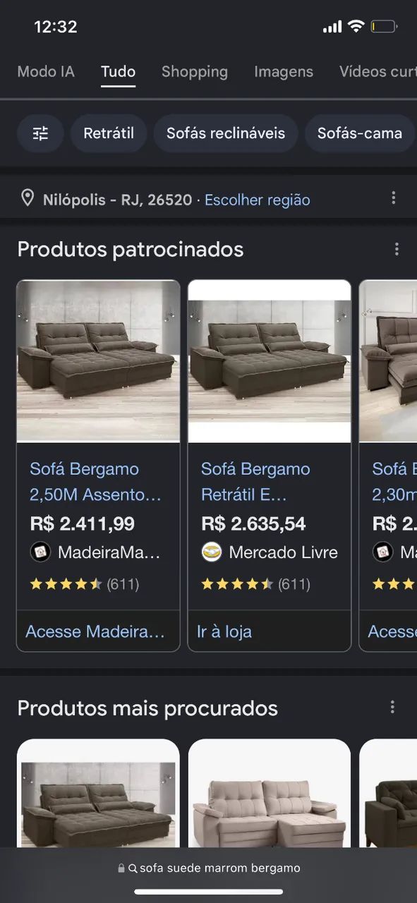 Sofá Retrátil Grande 2 lugares 2,50m Marrom - Foto 2
