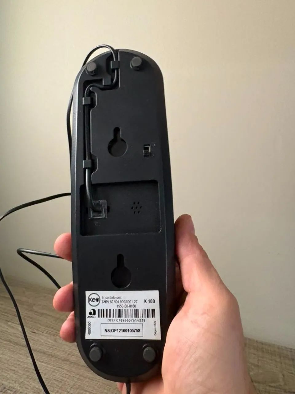 Telefone Fixo Keo K 100 com Fio (Mesa ou Parede) - Preto - Foto 2