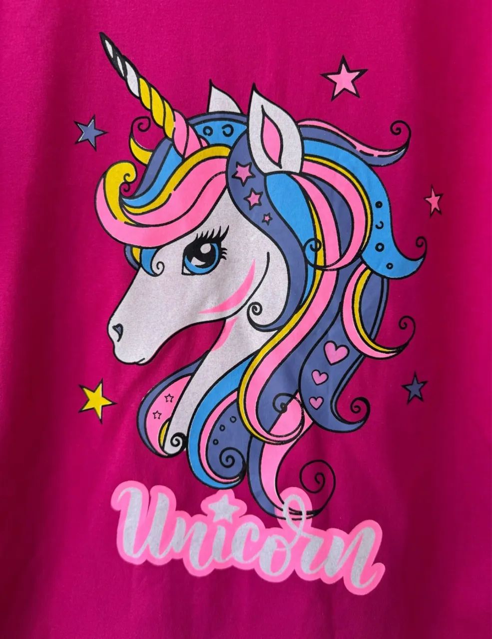 camiseta infantil unicórnio  pink | 100% algodão tamanho 10/12 anos. - Foto 3