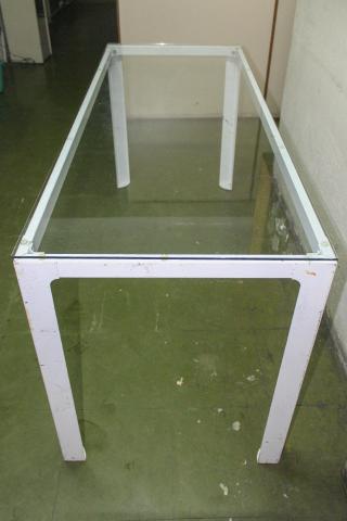 Mesa de Escritório em Ferro e Vidro Branca / Escrivaninha Office - Foto 5