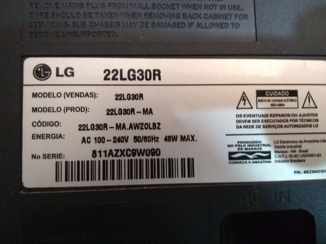 Tela Tv Monitor LG 22lg30r - Foto 4