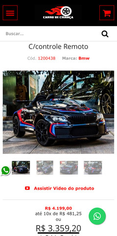 Carrinho elétrico bmw