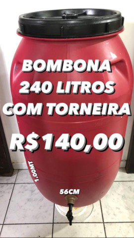 Tambor/bombona 240 litros c/torneira novinhas exatamente como nas