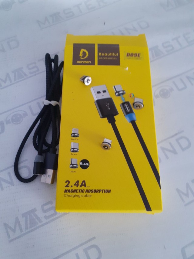 Cabo de dados usb. 3X1 magnético. Lightning  tipo c, e micro. Novo. - Foto 4