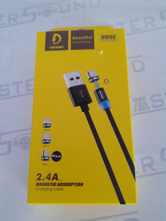 Cabo de dados usb. 3X1 magnético. Lightning  tipo c, e micro. Novo.