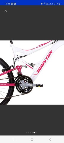 Bicicleta aro 26 Houston rosa/branco