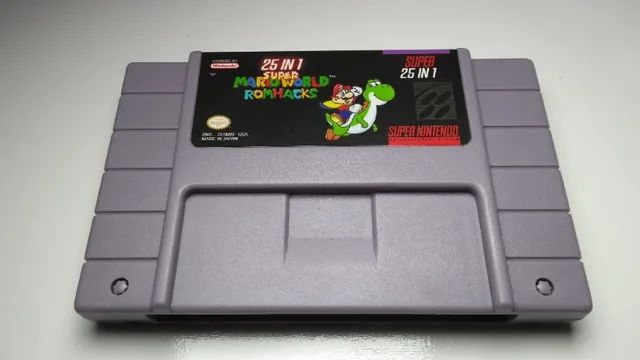 Cartucho de Super Nintendo Com 25 Jogos do Super Mario World