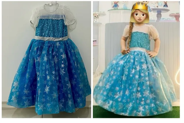 Vestido Frozen Infantil Rainha Elsa + acessórios de Brinde