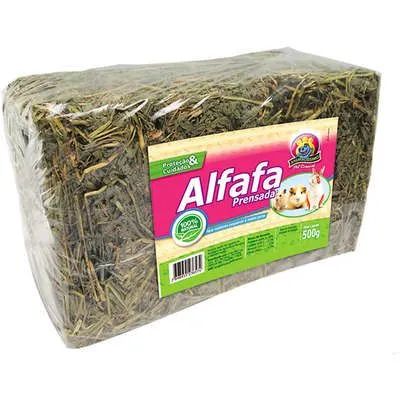 Alfafa Prensada Natural Para Coelhos & Roedores 500g 