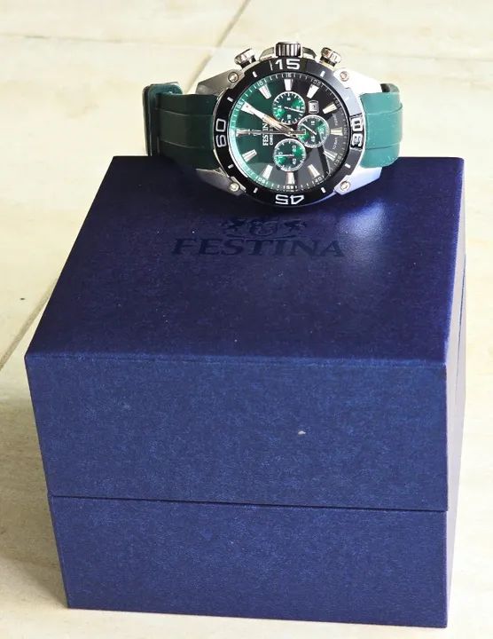 Relógio Festina Chrono Bike verde silicone verde super conservado - Foto 6