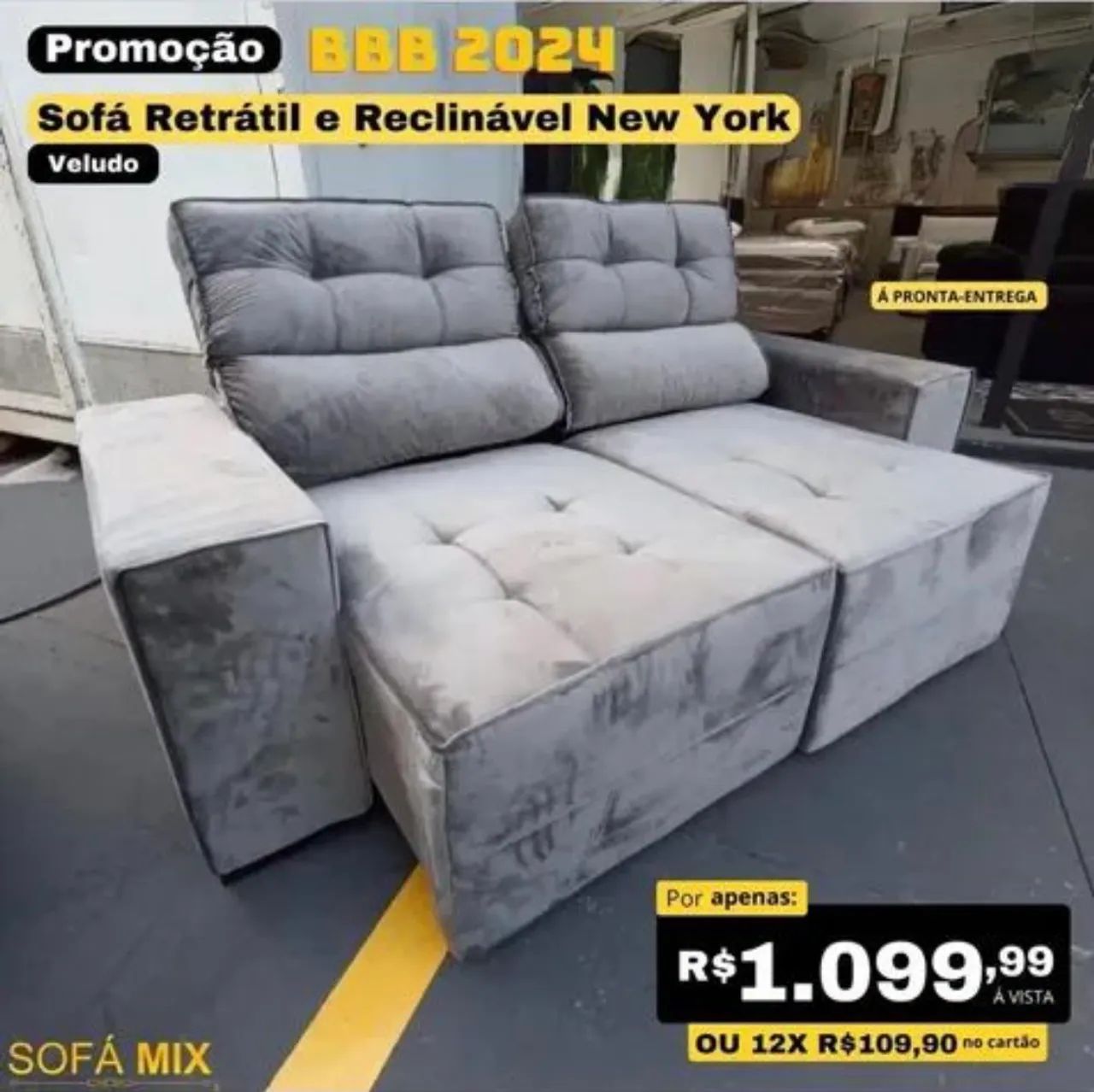 SOFA RETRATIL RECLINÁVEL NEW YORK PREMIUM  2,00 mts