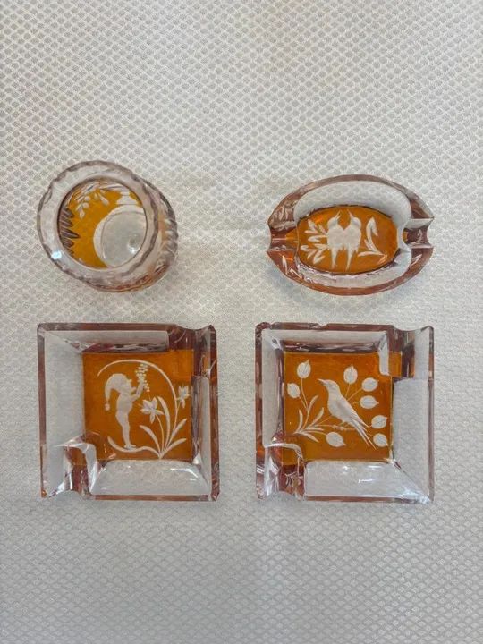 Conjunto vintage de cristal âmbar alemão (1930)