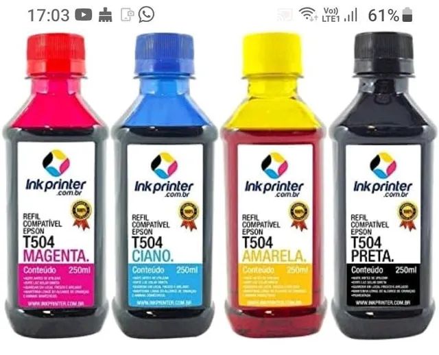 Kit 4x100ml Tintas para Bulk Ink e cartuchos - Foto 4