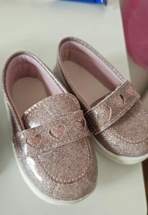 Tênis Bebê Glitter Rosa sem cadarço