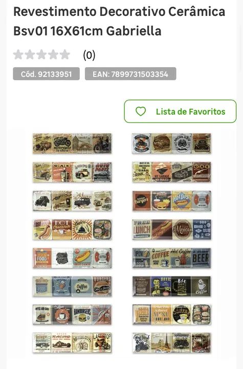 Revestimento Decorativo Cerâmica Bsv01 16X61cm Gabriella - Foto 2