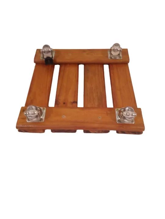 Suporte de Madeira para Vasos de Plantas/ Botijão com Rodízio de Silicone - Foto 2