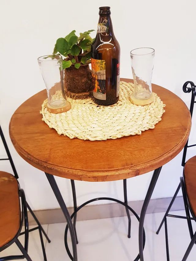 Mesa Bistrô Fixa Tampo 50cm Rústica  - Foto 5