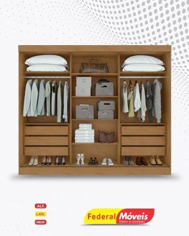 Guarda Roupa  3 Portas Deslizantes c/ Espelho 6 Gavetas Super Lindo Fazemos Entrega - Foto 2