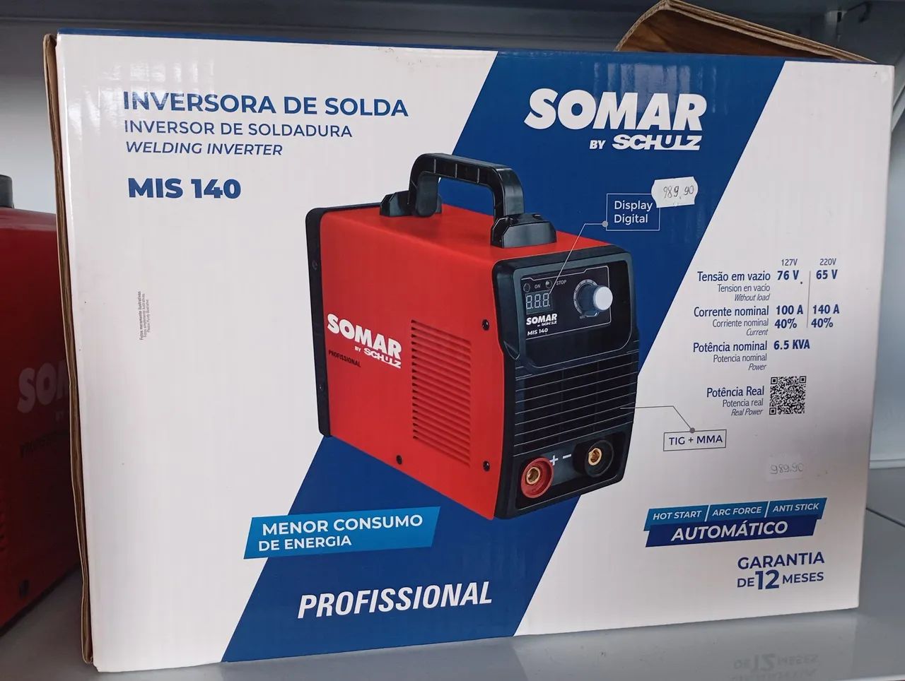 Máquina de Solda Inversora SOMAR MIS 140 + Máscara Profissional - Foto 3