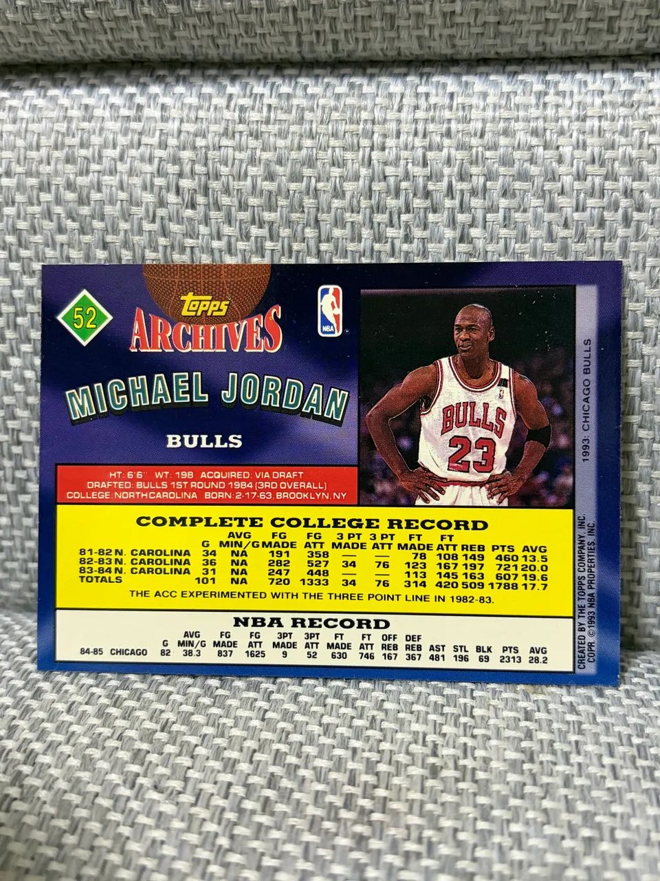 1992-93 Topps Archives #52 Michael Jordan Chicago Bulls - Foto 2