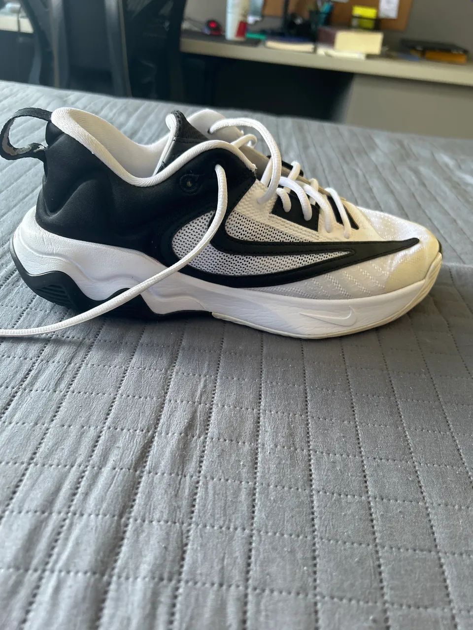 Nike Tênis de basquete masculino, branco, preto, 40 - Foto 3