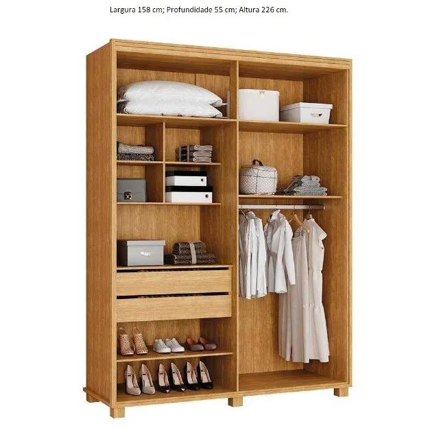 Guarda Roupa 4 Portas 2 Gavetas 100% MDF Novo Varios Modelos - Foto 2