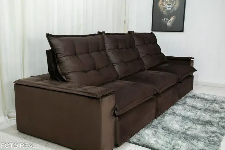 Chame para agendar sua entrega! Mod Sofá Retrátil e Reclinável 3.20cm COD 312  - Foto 3