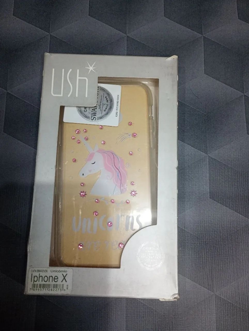 Capa para iPhone X Unicórnio com Cristais Swarovski NOVA