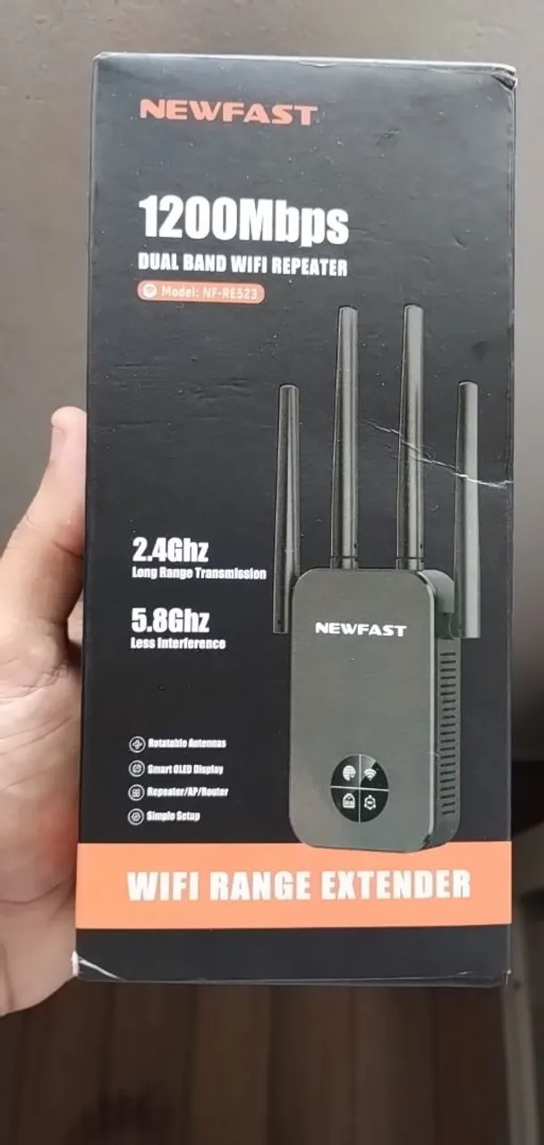 Repetidor de Sinal Wi-Fi 1200Mbps Dual Band NEWFAST