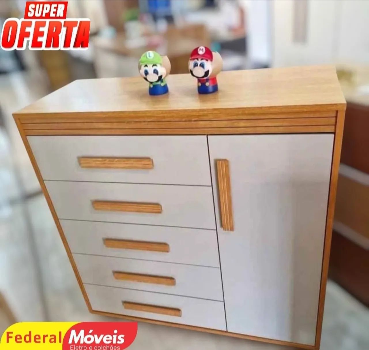 Cômoda 5 Gavetas e 1 Porta Nova - Organização com Estilo! - Foto 2