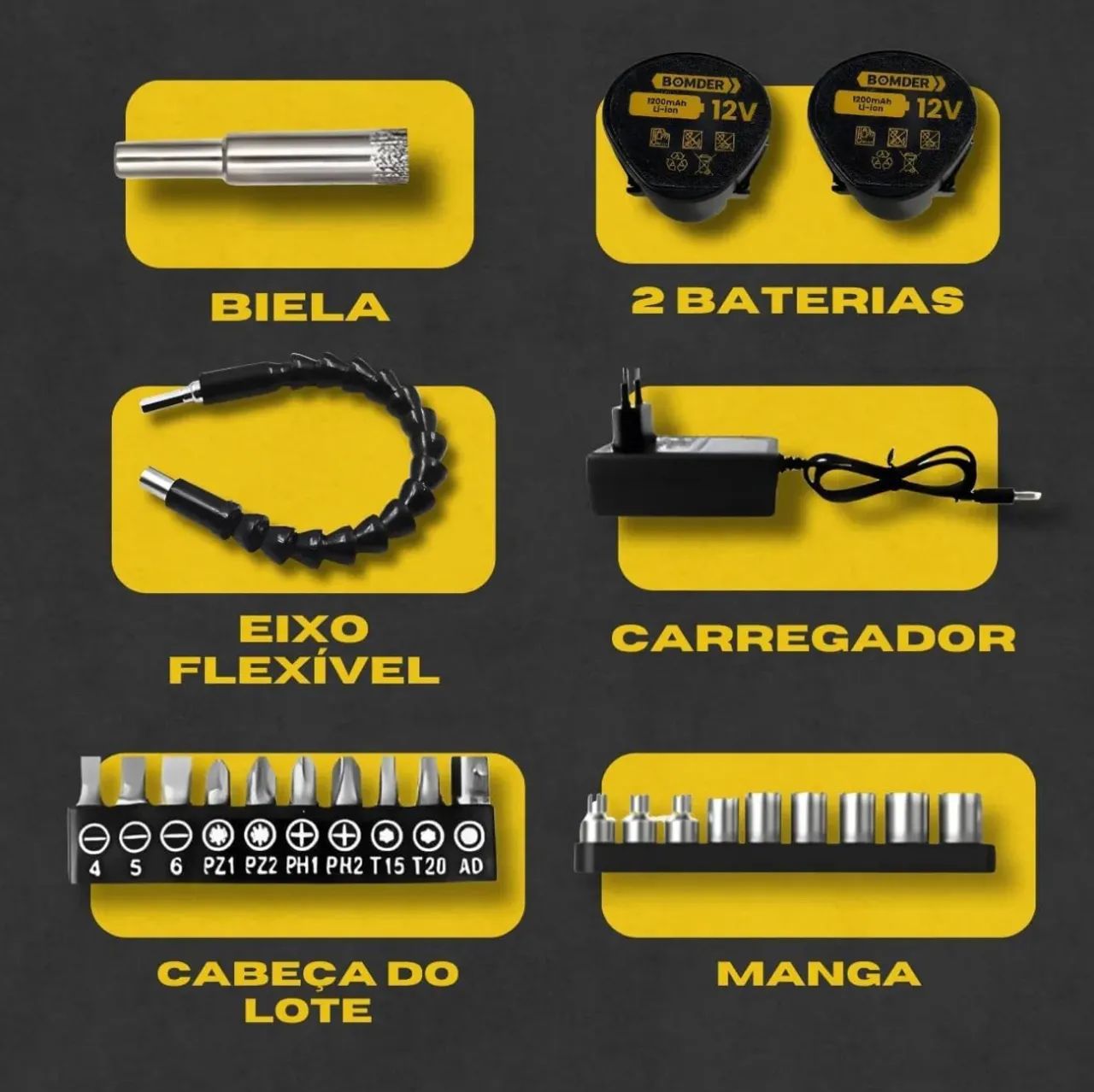 Parafusadeira/Furadeira 12V Bivolt com Maleta - Foto 4