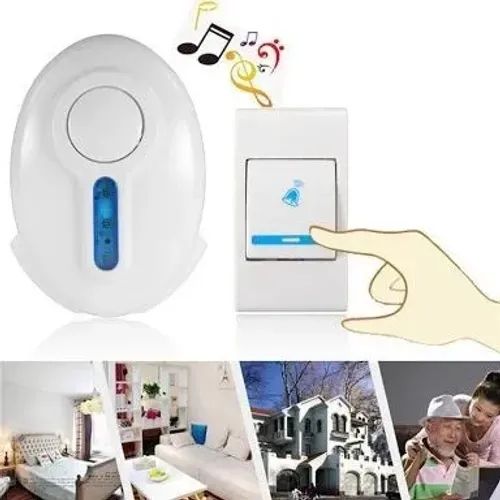 Campainha Sem Fio Controles Sem Fio 32 Toques Aviso Luminoso