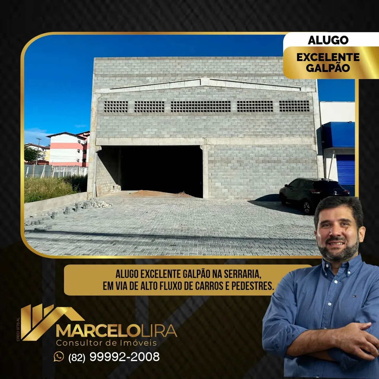 ALUGO EXCELENTE GALPÃO EM VIA DE ALTO FLUXO NA SERRARIA